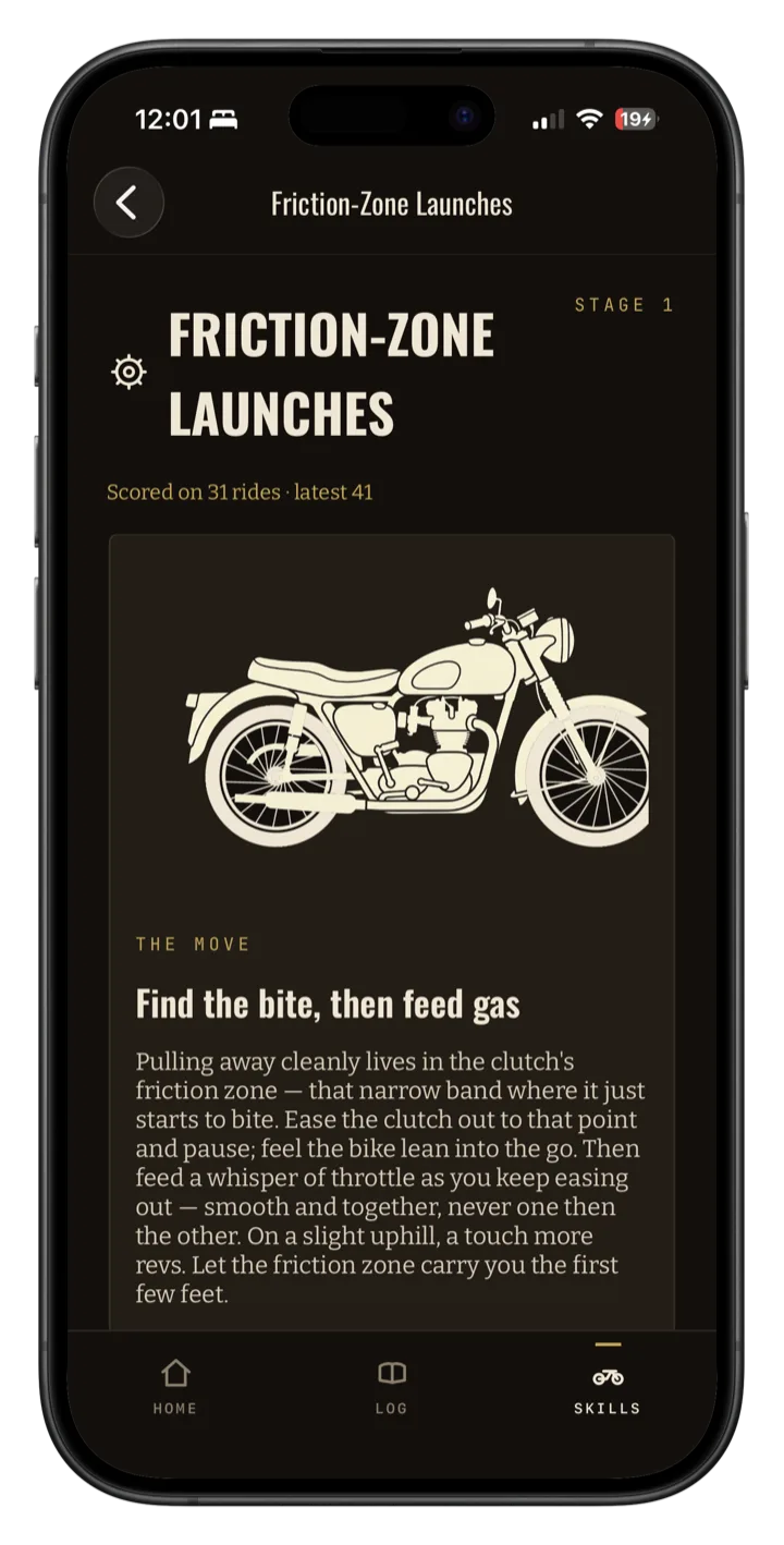 RevRev skill page for Friction-Zone Launches: the move, find the bite then feed gas